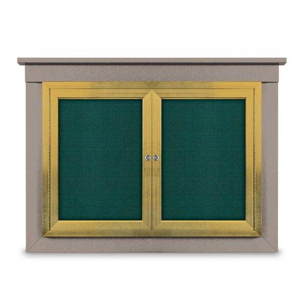 36"x36" 1-Door Enclosed Letterboard, Header, Black Vinyl/Lt Oak